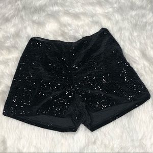 Hi-Waisted Sequin Shorts